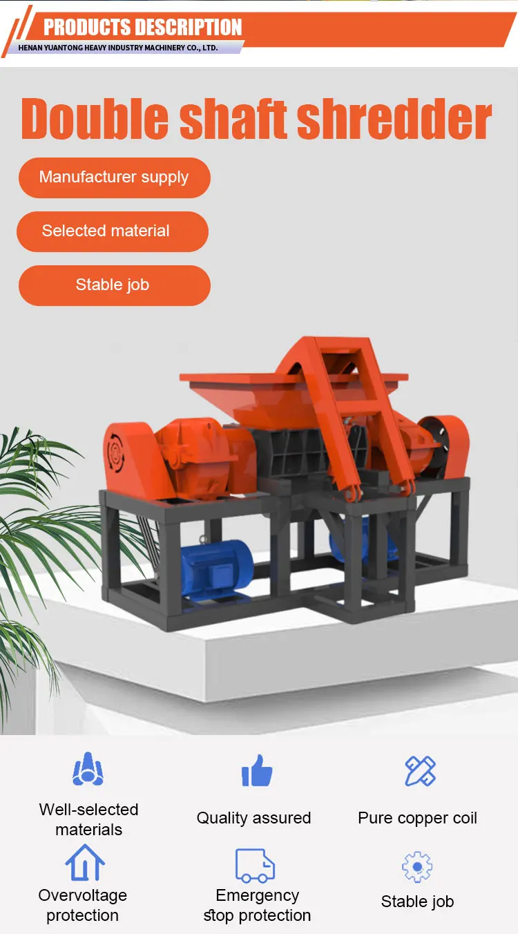 High Quality Double Shaft Metal Shredder Machine Scrap Aluminum Can ...