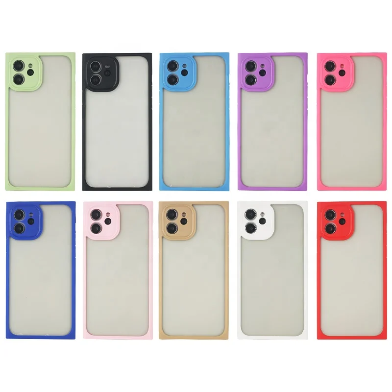 Wholesale phone case Right Angle Phone Case For iPhone 12 Luxury phone case Square transparent