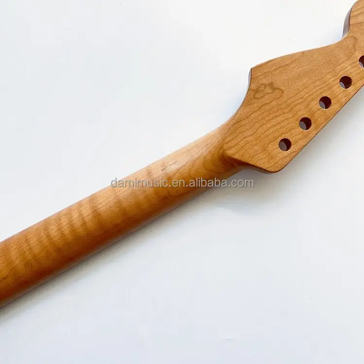 Custom 22 Frets Electric Guitar Neck St Tiger Flame Maple Roasted