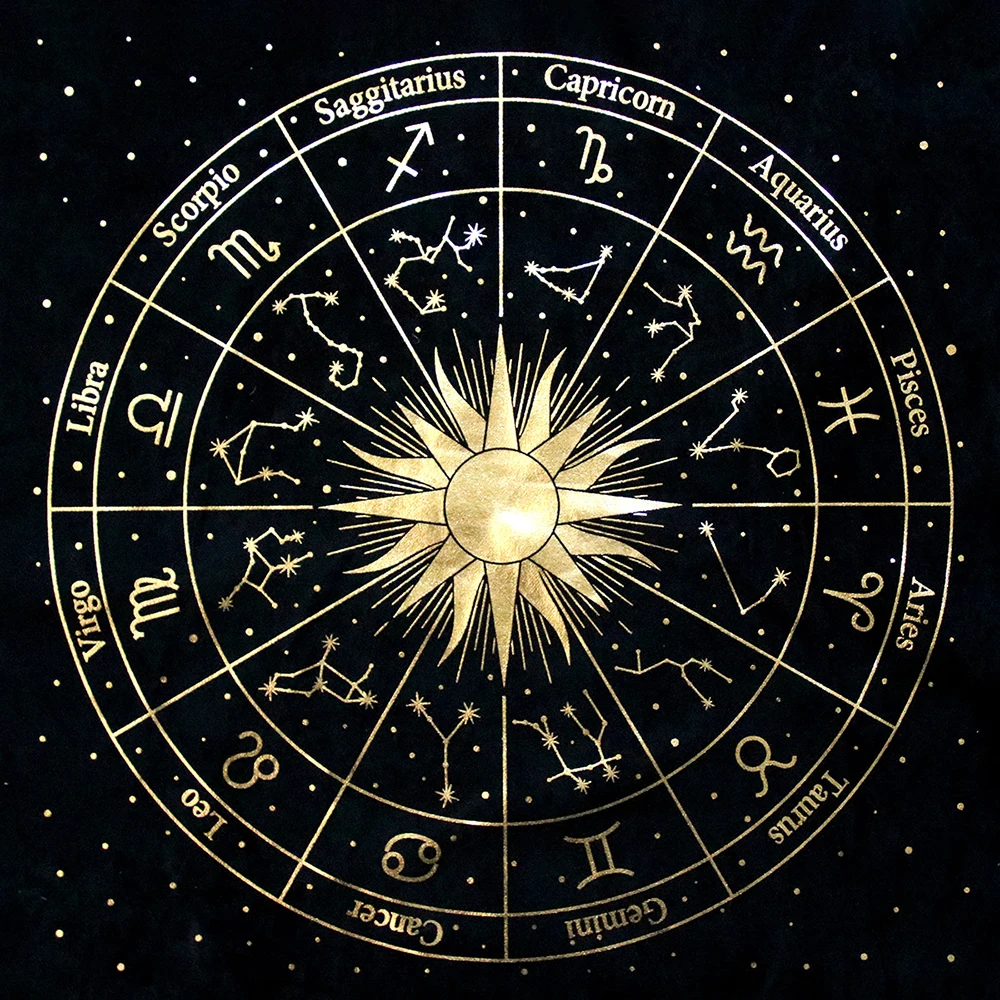 New Custom Alchemy Rune Pagan Table Cloth Alchemical Sigil Triple Moon Goddess Zodiac Astrology Horoscope Tarot Card Tablecloth