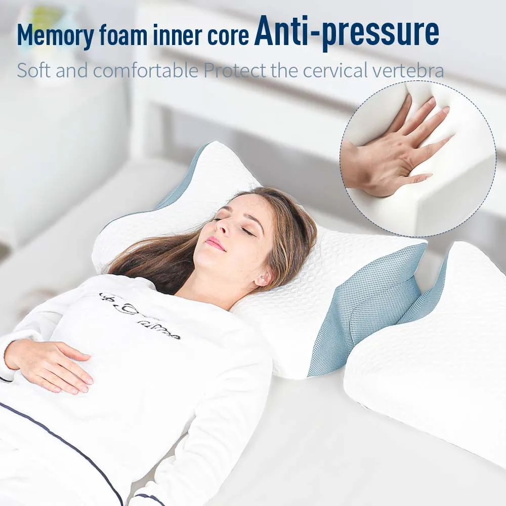 Memory Foam Core Neck Pillow Ergonomic Cervical Orthopedic