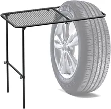 Steel Tire-Mounted Table for Camping, Travel, Tailgating, and Outdoor Work - Black, 30 x 20 x 2.9''