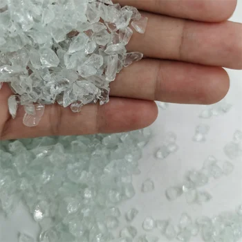 reflective clear crushed glass glitter broken metallic crushed glass stone crystal glass chips for resin