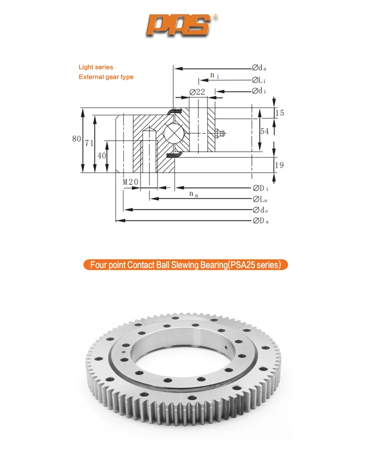 product metric psa251155 slewing bearing four point contact ball bearing external gear 1055 id x 1298 od x 80 wide mm machinery parts-46