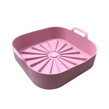 Silicone Air Fryer Basket Square Reusable Air Fryer Silicone Pots for Food Safe Air fryers Oven Accessories