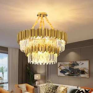 Hotel Chandeliers & Pendant Lights for Home Decor Gold Living Room Large Pendant Light Crystal Modern Luxury Led Lamp Chandelier