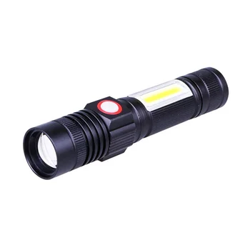 Factory Price Super Bright Zoom Tactical Flashlight T6 COB LED USB Rechargeable Magnetic High Power Led Focus Torch