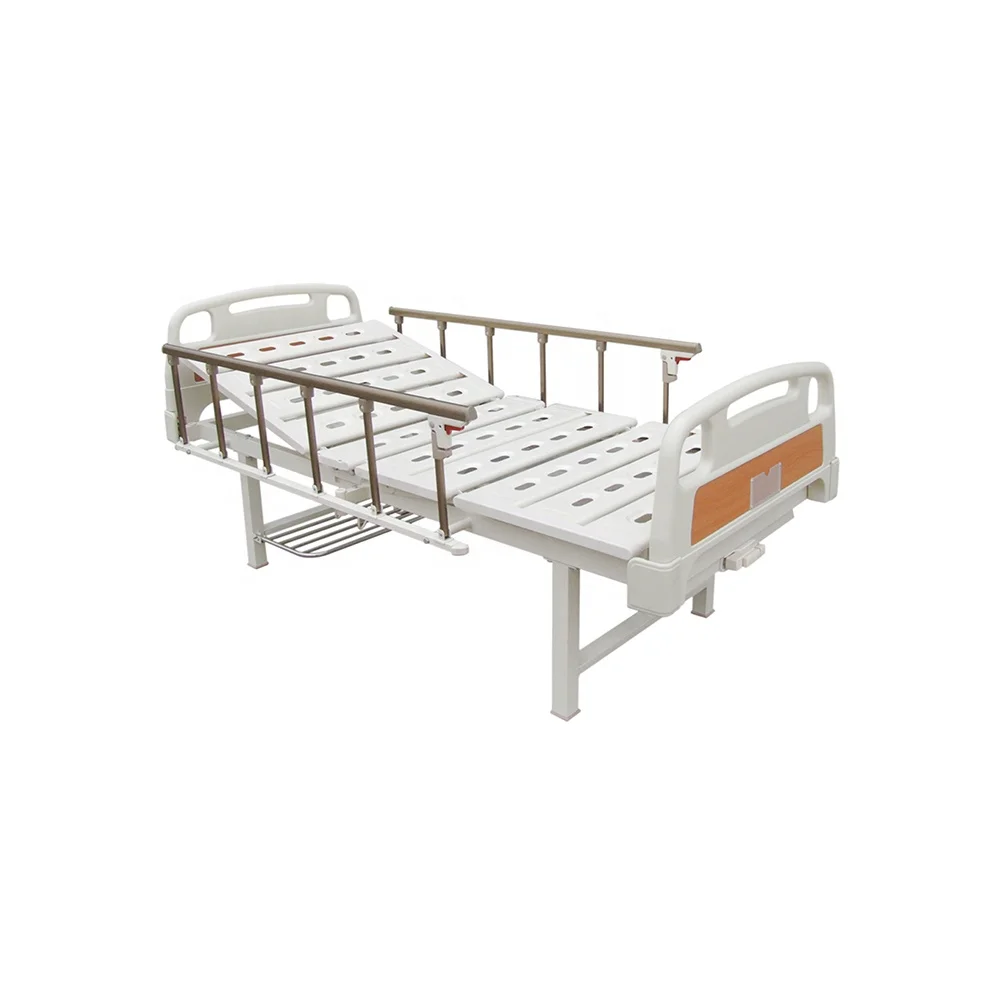 Adjustable Modern Hospital Bed with Aluminum Rails Hand Crank Infusion Foldable Patient Care Equipment 6