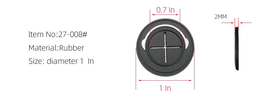 Stock Various Styles of PVC Earphone 3D Patch With Cross Hole Earphone Patch