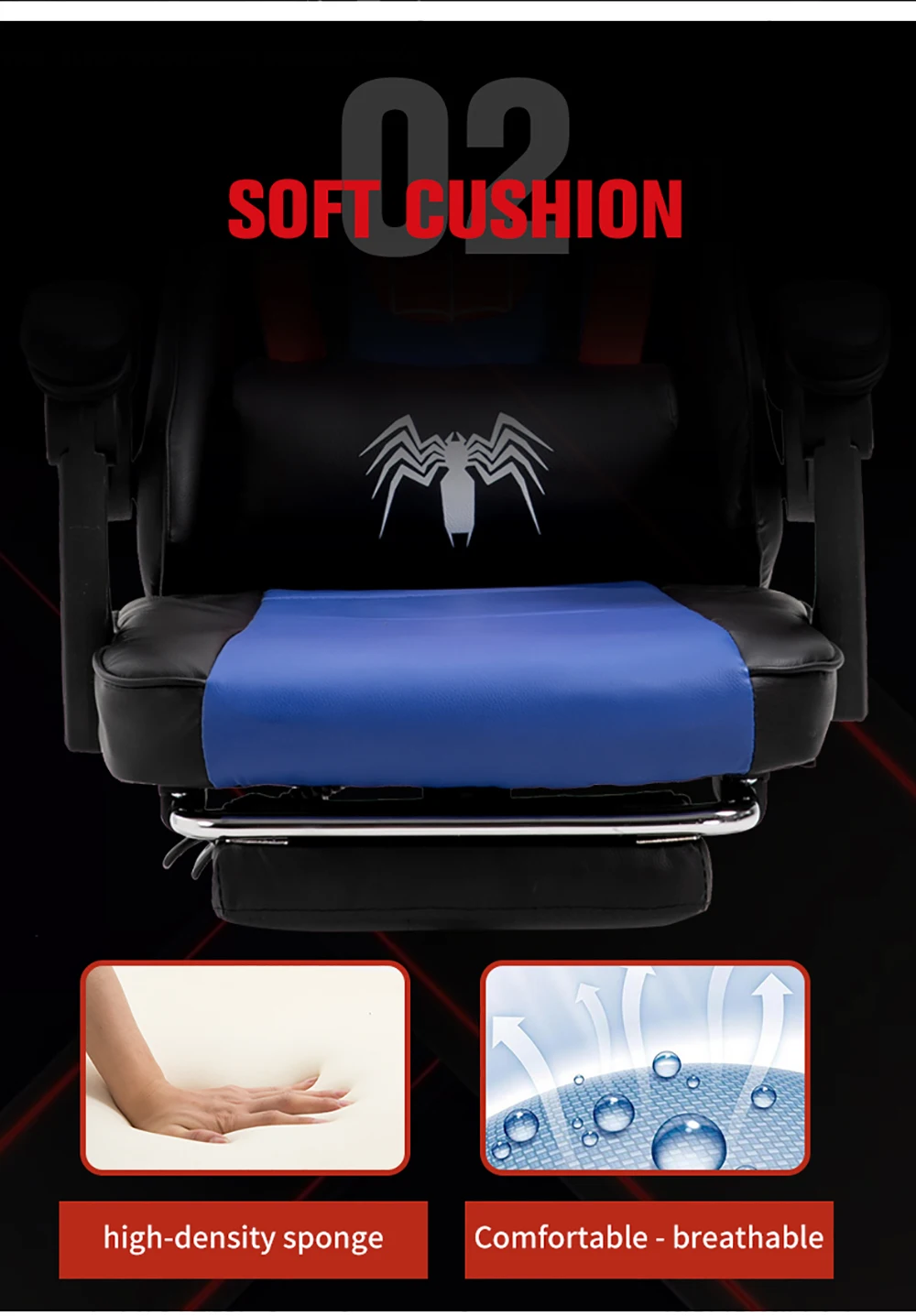 Custom Office Game Chair with Spider Man Vibration Motorize Station Room 3 Monitors 180 Spiderman Gaming Chair