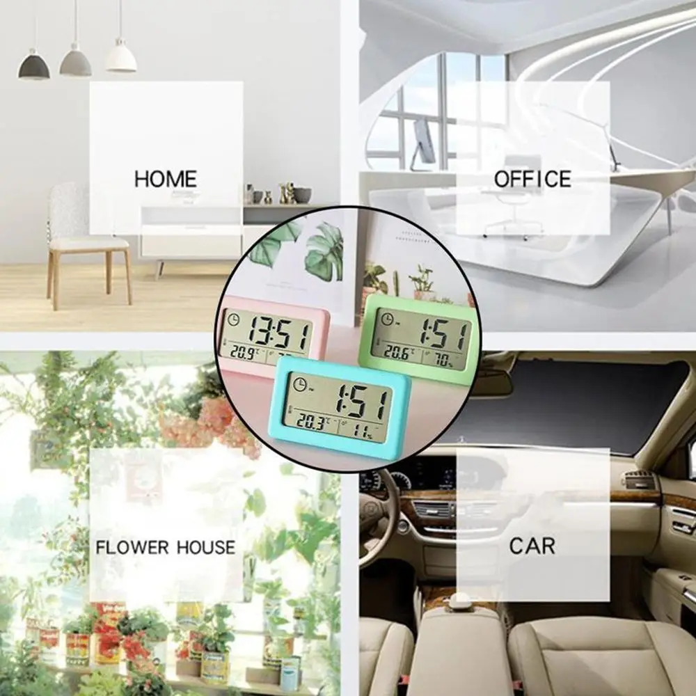 Factory Wholesale Battery Operated Silent Desk Time Display Clock Mini LCD Digital Table Dashboard Desk Electronic Clock