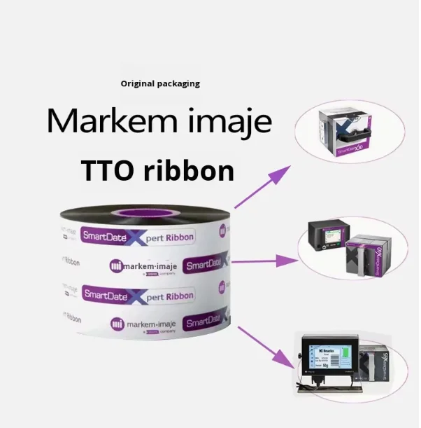 Markem Imaje 3520 33mm*700m X40 X45 TTO Heat Transfer Coding Machine Ribbon TTO Carbon Ribbon Packaging Machine Ink Ribbon 4