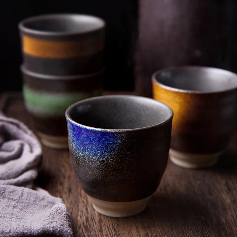 Handmade Japanese Retro Ceramic Tea Cup Coarse Pottery Clay Coffee Cups