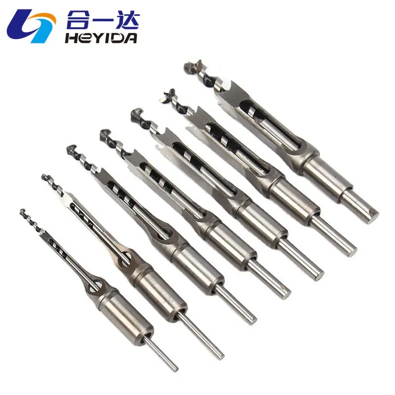 Hollow Square Hole Saw 6-30mm Mortiser Chisel Auger Drill Bit Woodworking Tool 