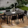 90160 rectangular table-6 green chairs