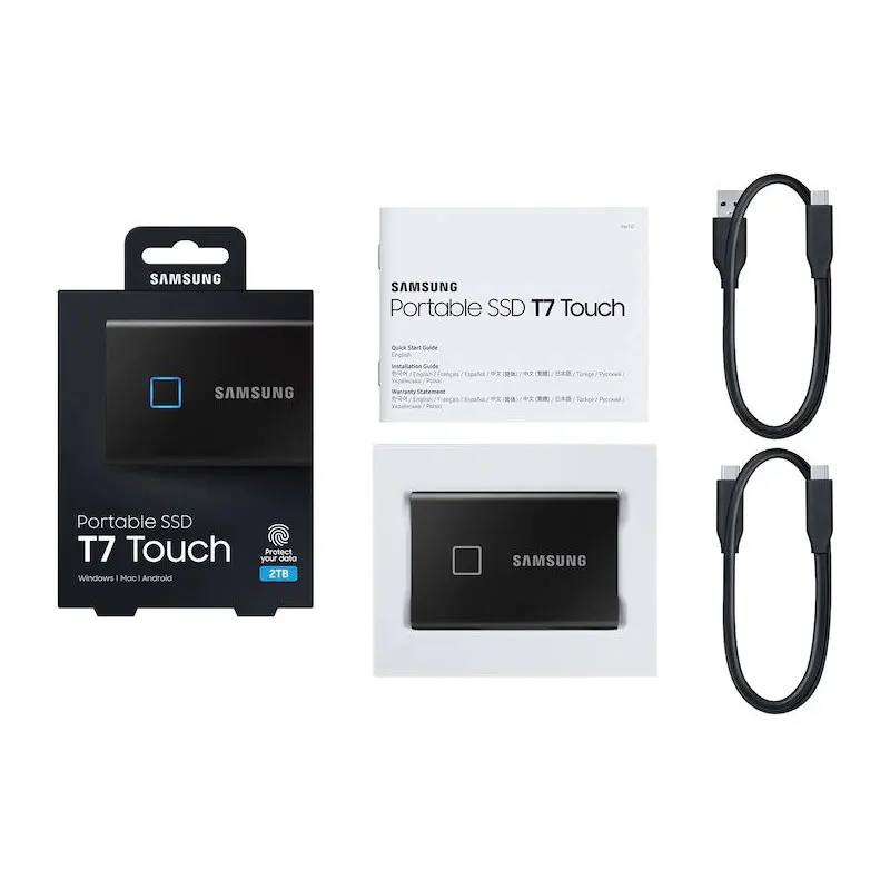 外付けハードディスク・ドライブ Samsung Portable SSD T7 Touch 2TB 外付けハードディスク・ドライブ Samsung Portable SSD T7 Touch