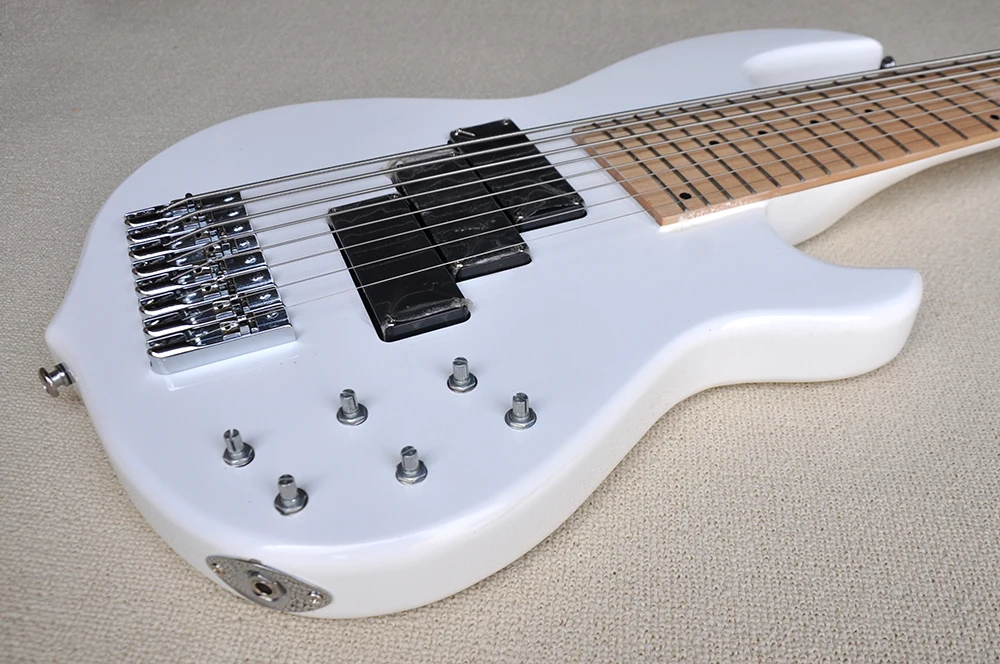 Flyoung Musical Instruments 8 Strings Electric Bass White Bass