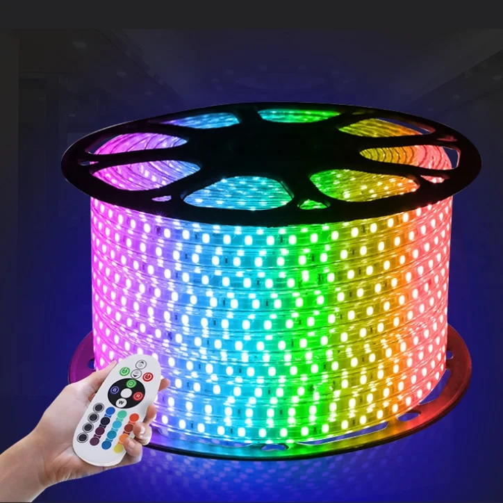 110 вольт smd 5050 водонепроницаемая 100 м один рулон RGB светодиодная