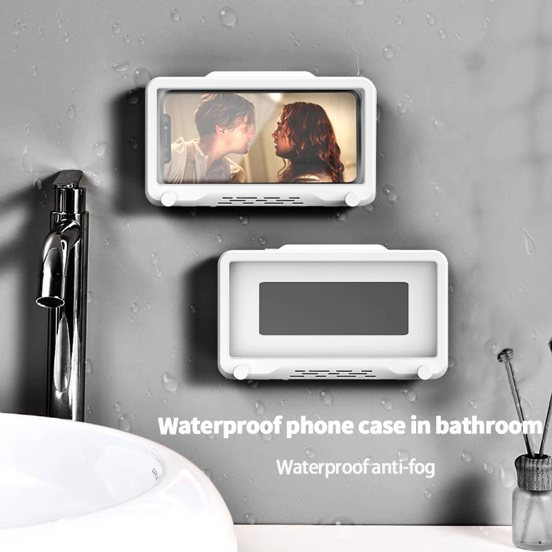 Best Selling Wall Mount Shower Waterproof Phone Holder Bathroom Protective  Cover Clear Touch Screen Cellphone Shower Stand