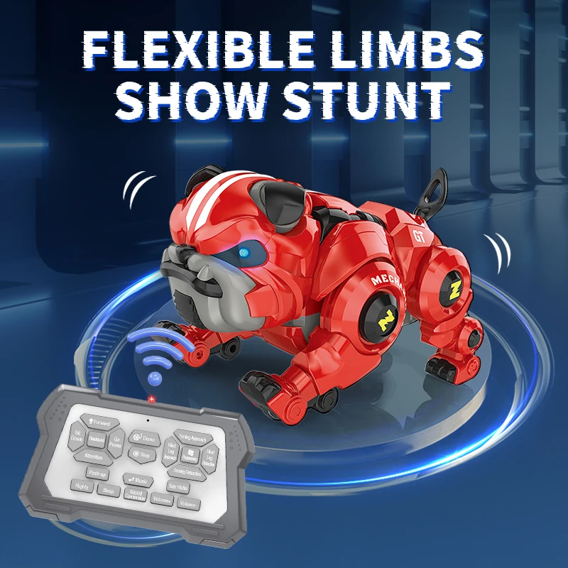 Global Funhood Remote Control Robot Dog Bulldog Toy with Touch Function Touch Control Rc Dog Robots Toys for Kids Mini Pet Dog