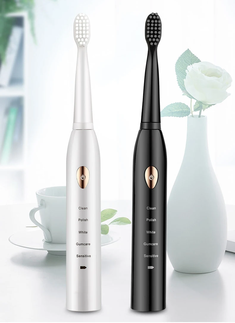 LULA Electric Toothbrush Rechargeable IPX7 Waterproof With 4 Brush Heads and Travel Box for Adult