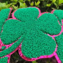 Wholesale Pink Glitter Flower Chenille Patch Applique Iron on Sew on for Clothes