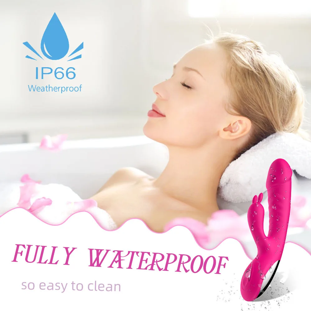 Handheld Thrusting Rabbit Dildo  Vibrator Clitoris G-Spot Stimulator Masturbation Rabbit Vibrators