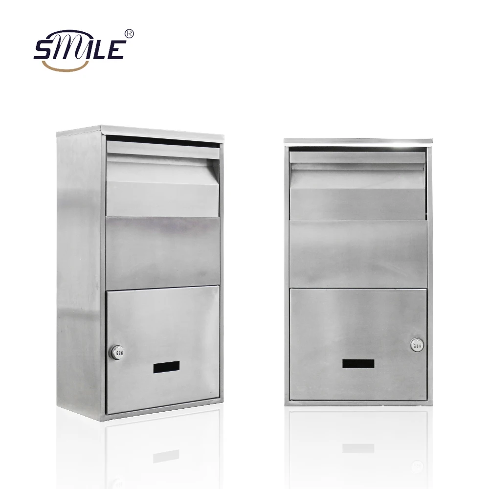 CHNSMILE Custom Outdoor Drop Box Anti-theft Parcel Box Combination Lock Stainless Steel Parcel Delivery Box