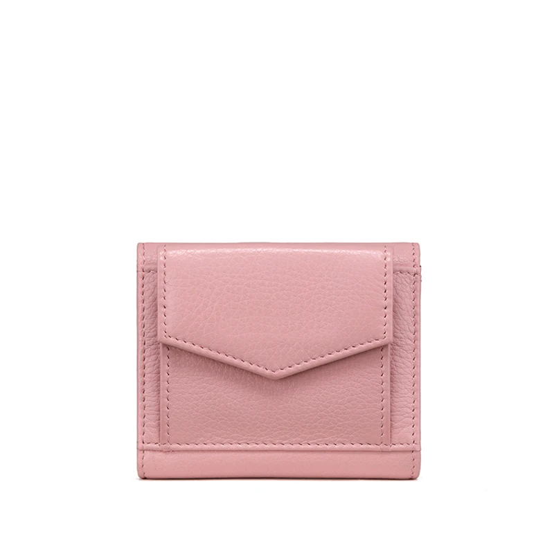 Lady Envelope Shape RFID Blocking Mini Wallet PU Leather Short Wallet for Women Girls