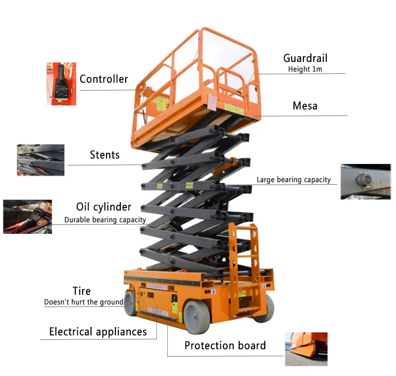 Drivable Electric Industrial Lightweight Self Propelled Mobile Scissor