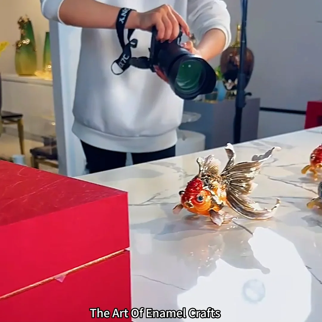 Handpaint Cloisonne Enamel Goldfish Decorative Ornaments
