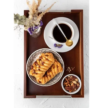 High-quality wooden serving trays set serving Modern Bamboo food serving trays