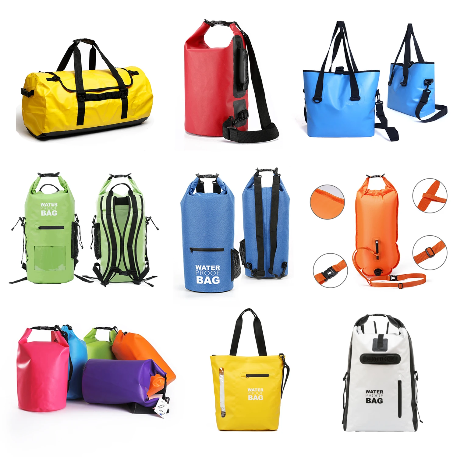 25l Dry Bag Backpack Roll Top Stuff Sack With Handle Shoulder Straps