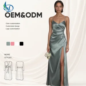 2026 New Elegant Women's Wedding Bridesmaid Dress Simple Satin Evening Dress with Zipper Decoration and Strapless