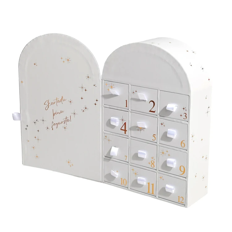 Reusable Handmade Jewelry Packing Box 24 Days Luxury Christmas Advent Calendar Box for Necklace Ring