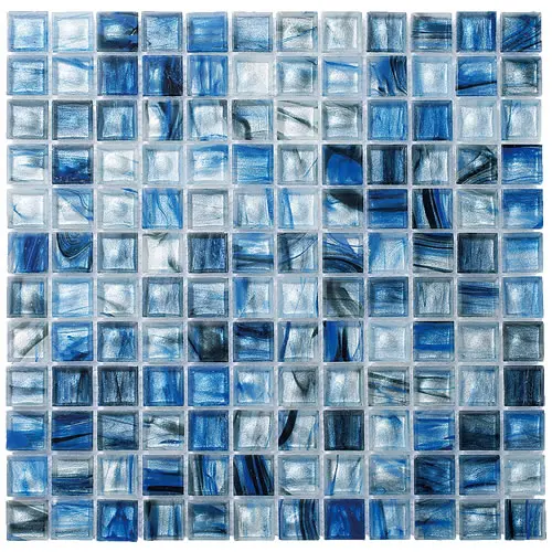 New building construction blue marble stone tiles swimming pool glass mosaic