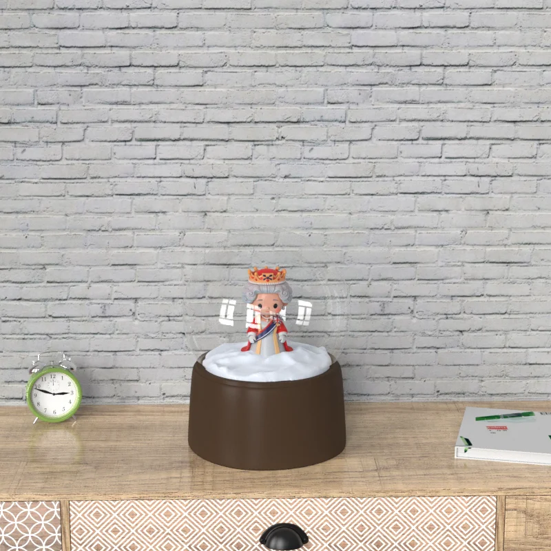 گلوب برفی سفارشی سازنده (OEM) با شخصیت پادشاه، اثر هنری رزینی، گلوب برفی دست‌ساز و مینیاتوری کریسمس، هدیه‌ای مناسب برای تزئین خانه — برند Mornsun