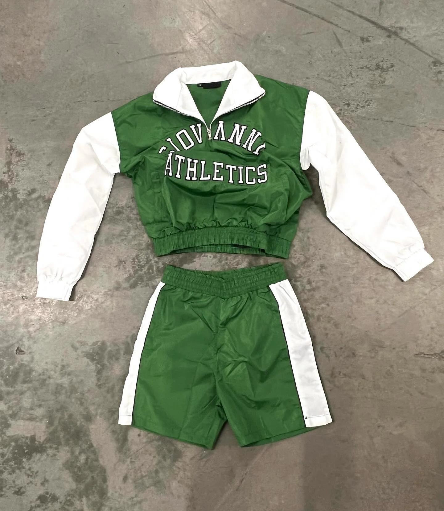 Custom Streetwear Applique Print Sports Coat 2 Pieces Set Jogging Suits Windbreaker Tracksuit Short Set for Men gallery 3
