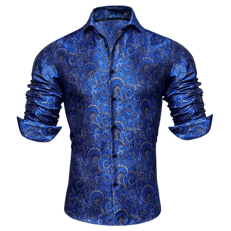 Chemise Homme En Soie Cachemire - Manches Longues - Coupe Régulière - Pour Mariage Et Occasions Spéciales