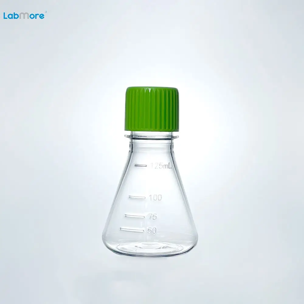 Лабораторные расходные материалы Erlenmeyer шейкер колба 125 мл с плоским дном PETG