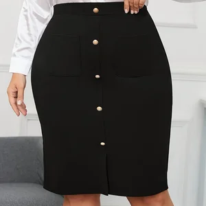 2026 New Fashion Elegant Natural Waist Solid Commuter Skirt Women American Style Plus Size Custom Clothing Brand