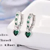 Silver greenstone earrings