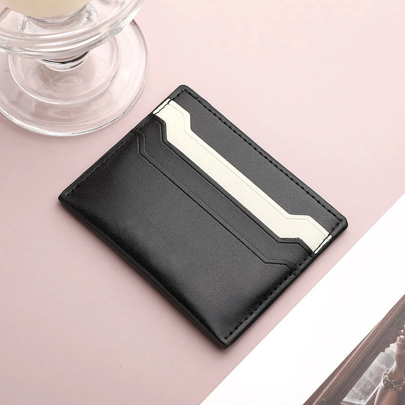 New Design Custom Logo PU Leather Card Holder Coin Purse Slim Luxury Ladies Purse Wallet Cardholder Clip 2024 Small for Women