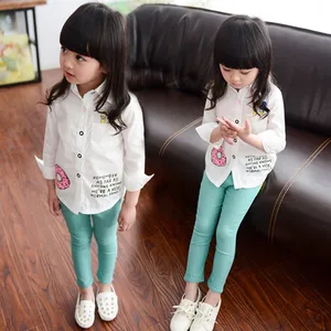Water Printing Child Clothes White Casual Bamboo Hemp Children Shirt For Wholesale