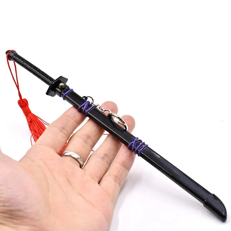 22cm New Assassin Character Exclusive Mini Japanese Samurai Sword Purple Metal Crafts Toy Sword