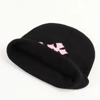 y2k work cap archive beanie black cap 平成 Fashion Y2K Winter Cross Knitted Beanie Hat - Unisex Jacquard