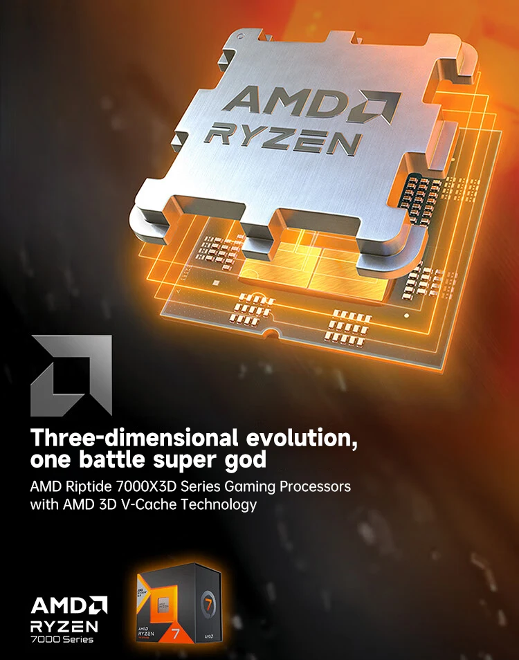 AMD Ryzen 7 7800X3D 8-Core CPU with 16 Threads, 4.0 GHz, 104MB Cache ...