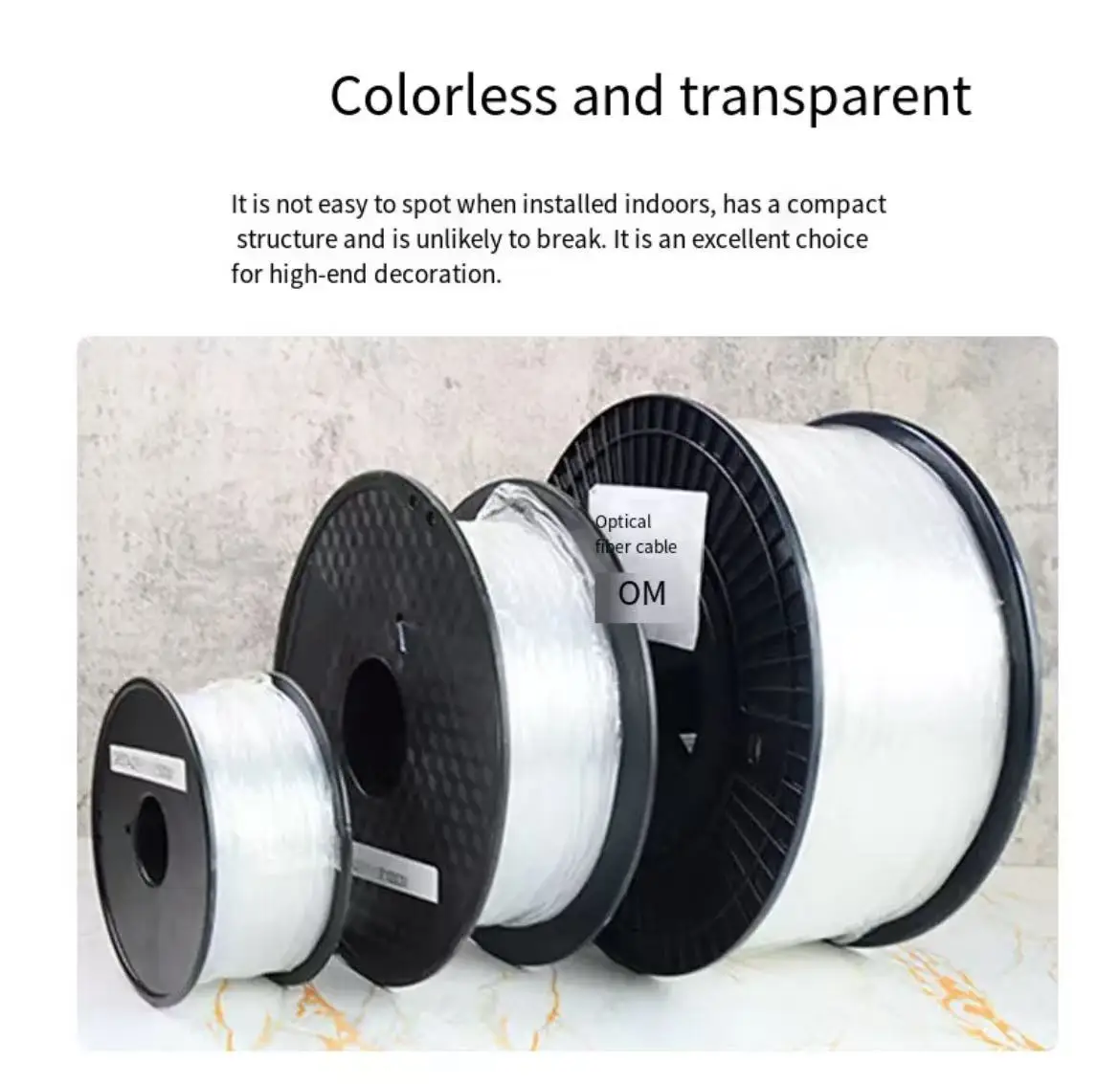 FTTH de Fabricante Direto Cable Óptico Interior de Núcleo Único Transparente / Invisível Fibra Óptica Fibra Óptica 1