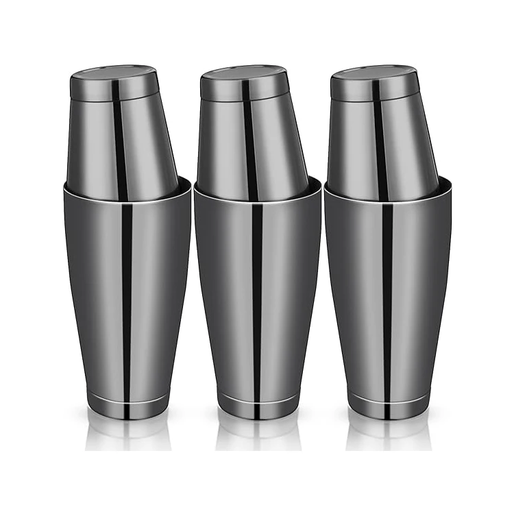 Stainless Steel Cocktail Shaker 18 oz & 28 oz Reusable Custom Logo Option Wholesale