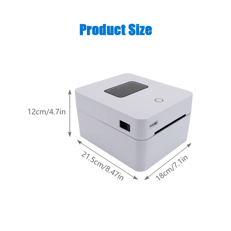 YHDAA Fast Speed Print Auto Stripping Label Printer 110mm Usb Port Desktop Thermal Label Printer for Android Ios Windows